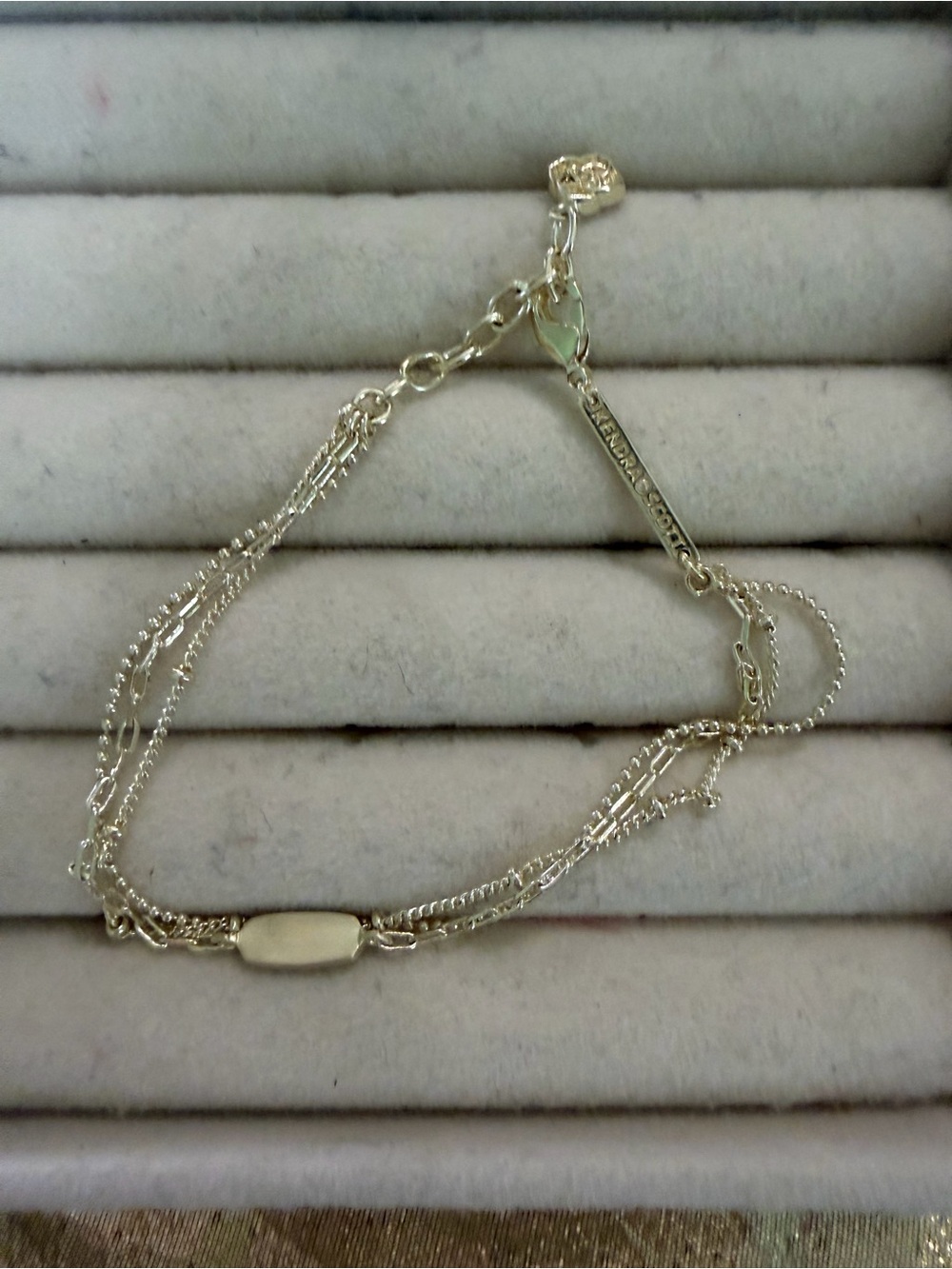 Kendra Scott Delicate Multi-Chain Gold Bracelet with ID Plate
